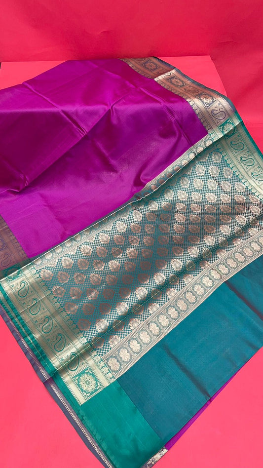Pink Valkalam Katan Silk Banarasi Sarees For Women GEKH22