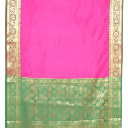 Pink Valkalam Katan Silk Banarasi Sarees For Women GEKH22