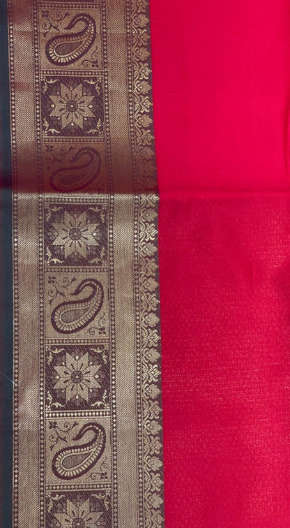 Red Valkalam Katan Silk Banarasi Sarees For Women GEKH25