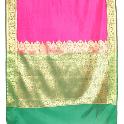 Pink Valkalam Katan Silk Banarasi Sarees For Women GEKH27