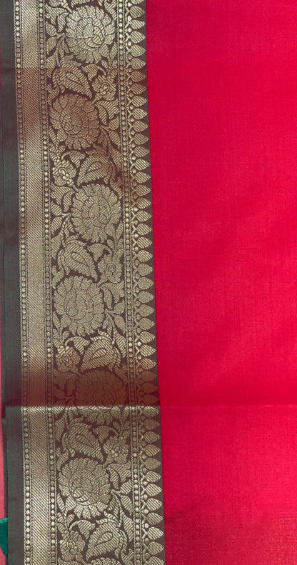 Red Valkalam Katan Silk Banarasi Sarees For Women GEKH28