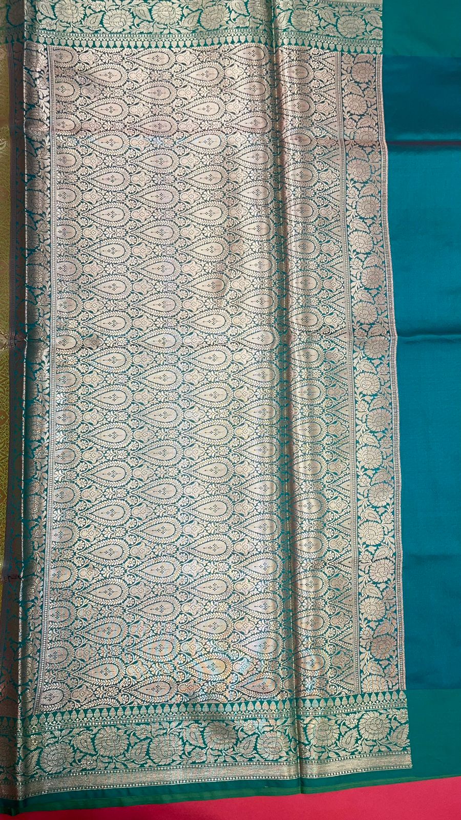 Green Valkalam Katan Silk Banarasi Sarees For Women GEKH30