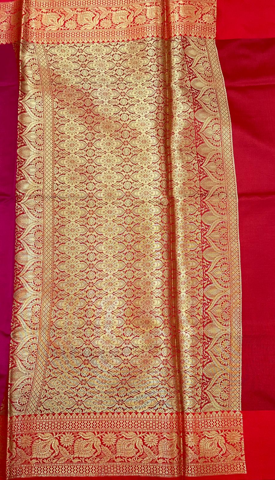 Magenta Valkalam Katan Silk Banarasi Sarees For Women GEKH4