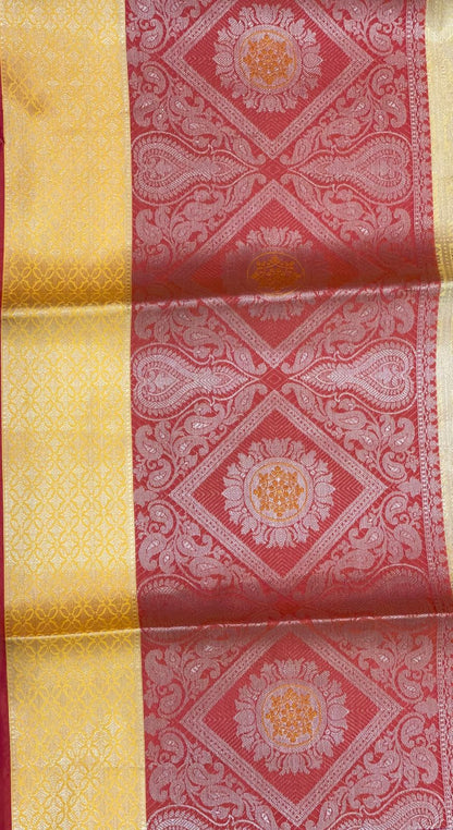Gold Kanjeevaram Banarasi Sarees For Women GEMA10