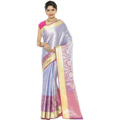 Blue Kanjeevaram Banarasi Sarees For Women GEMA11