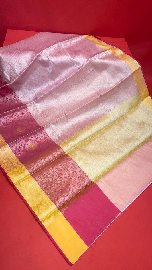 Pink Kanjeevaram Banarasi Sarees For Women GEMA12