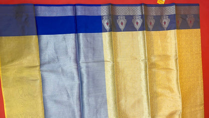 Gold Kanjeevaram Banarasi Sarees For Women GEMA16