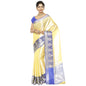 Faishana Presents Gold Silver Zari Kanchi Silk Tanchoi Brocade Contrast Blue Skirt Meena Border Banarasi Saree