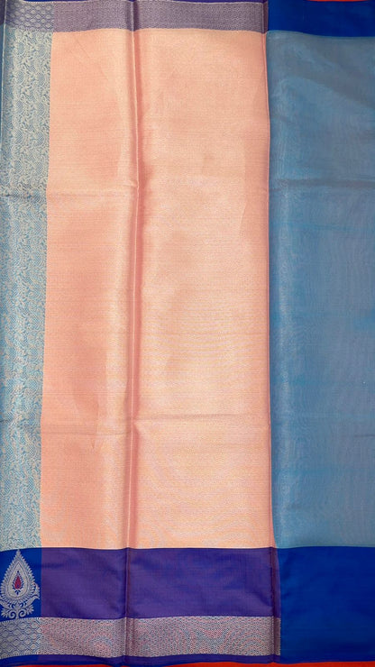 Blue Kanjeevaram Banarasi Sarees For Women GEMA17