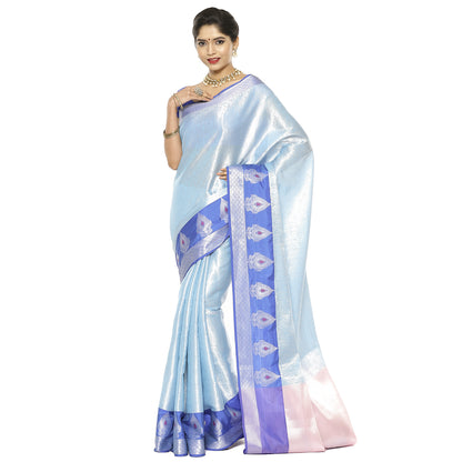 Blue Kanjeevaram Banarasi Sarees For Women GEMA17