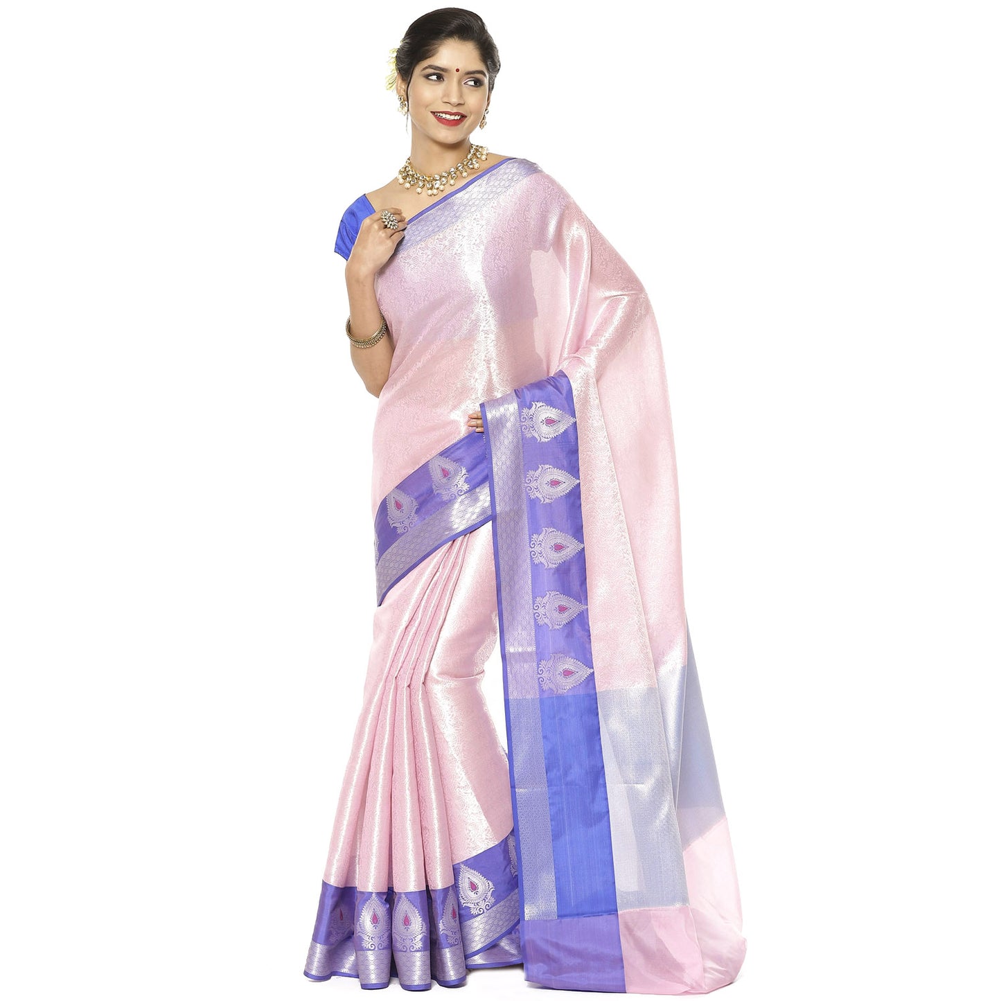 Pink Kanjeevaram Banarasi Sarees For Women GEMA18