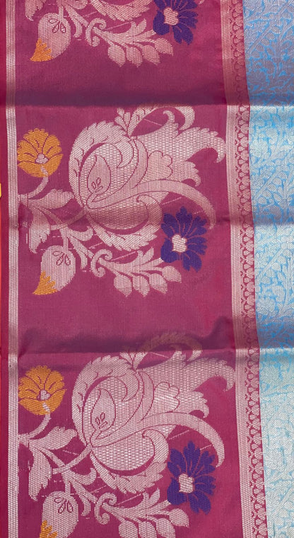 Blue Kanjeevaram Banarasi Sarees For Women GEMA22