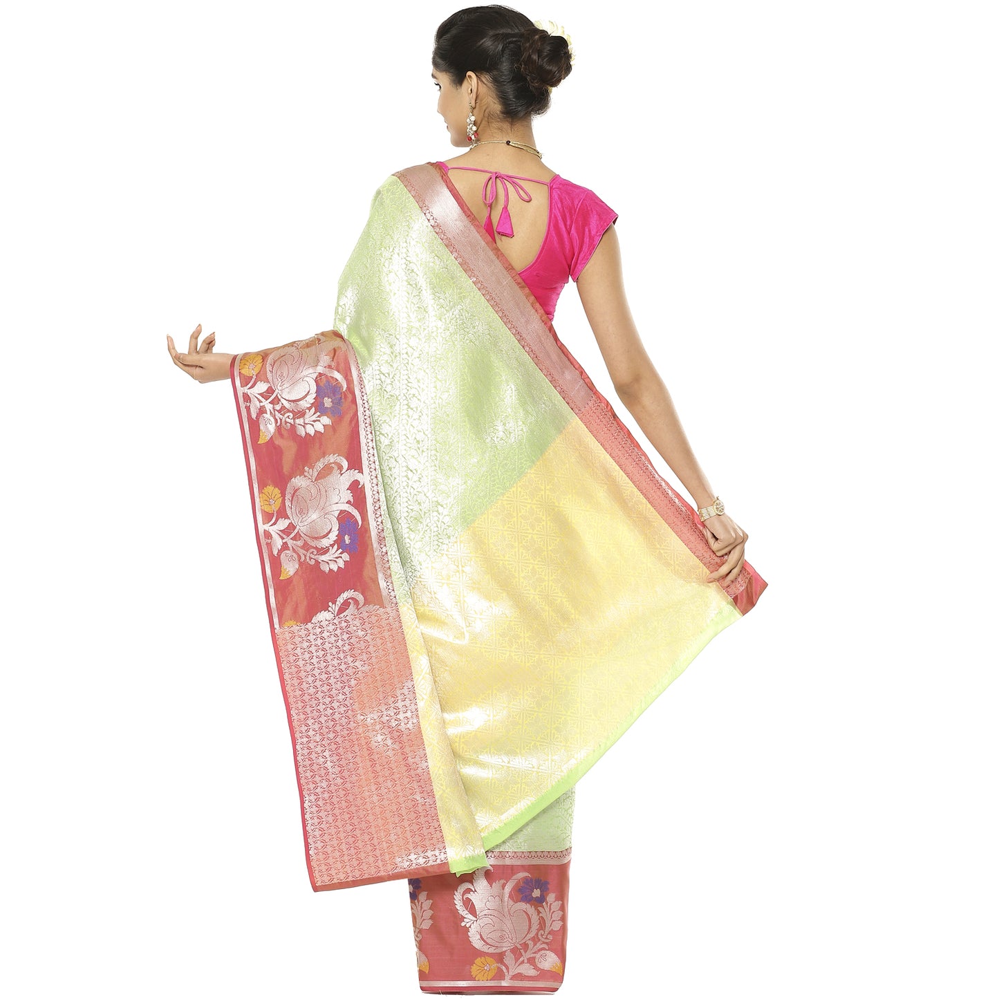 Green Kanjeevaram Banarasi Sarees For Women GEMA24
