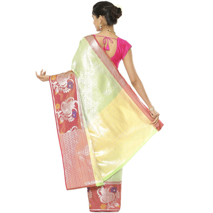 Green Kanjeevaram Banarasi Sarees For Women GEMA24