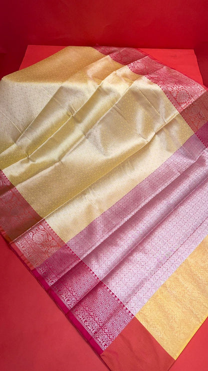 Gold Kanjeevaram Banarasi Sarees For Women GEMA27
