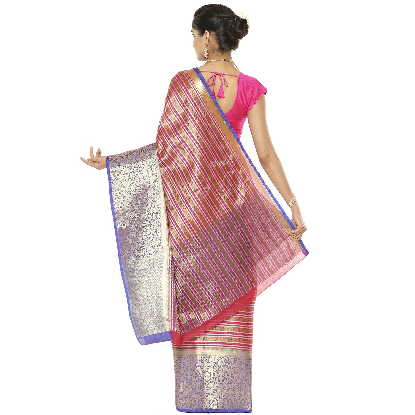 Light Red Kanjeevaram Banarasi Sarees For Women GEMA2