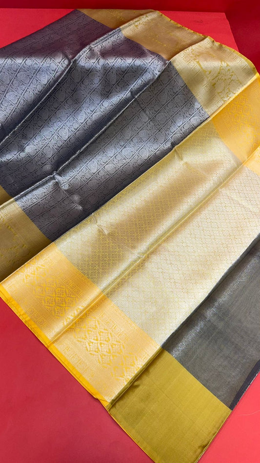 Grey Kanjeevaram Banarasi Sarees For Women GEMA33