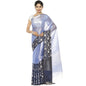 Faishana Presents Lavender Silver Zari Glass Tissue Tanchoi Contrast Large Border Banarasi Saree