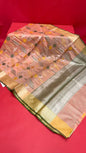 Peach Mulberry Silk Blend Banarasi Sarees For Women GEMELBRSLK_17