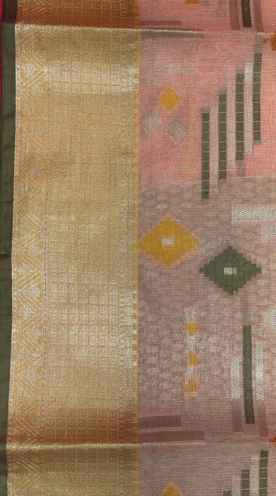Peach Mulberry Silk Blend Banarasi Sarees For Women GEMELBRSLK_17