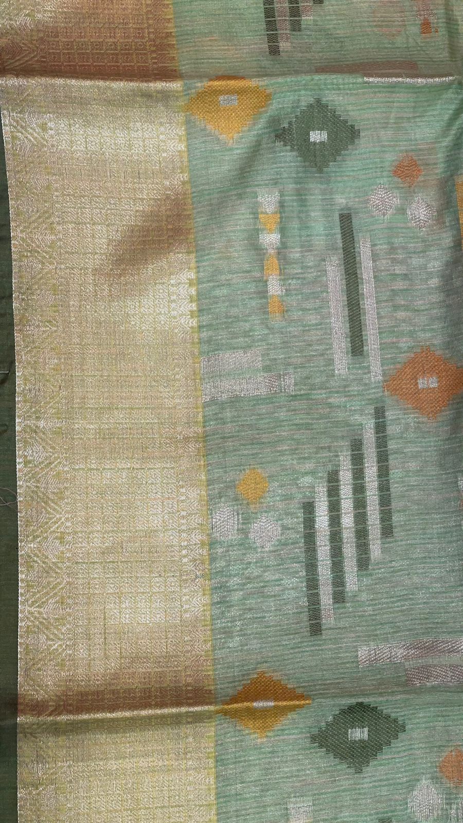 Green Mulberry Silk Blend Banarasi Sarees For Women GEMELBRSLK_18