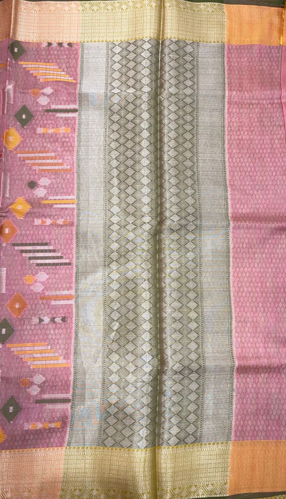 Pink Mulberry Silk Blend Banarasi Sarees For Women GEMELBRSLK_19