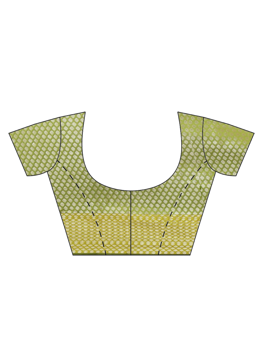 Faishana Presents Handwoven Gold Mulberry Silk Geometrical Motif Tilfi Zari Border With Orange Blouse Banarasi Saree