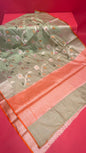 Green Mulberry Silk Blend Banarasi Sarees For Women GEMELBRSLK_27