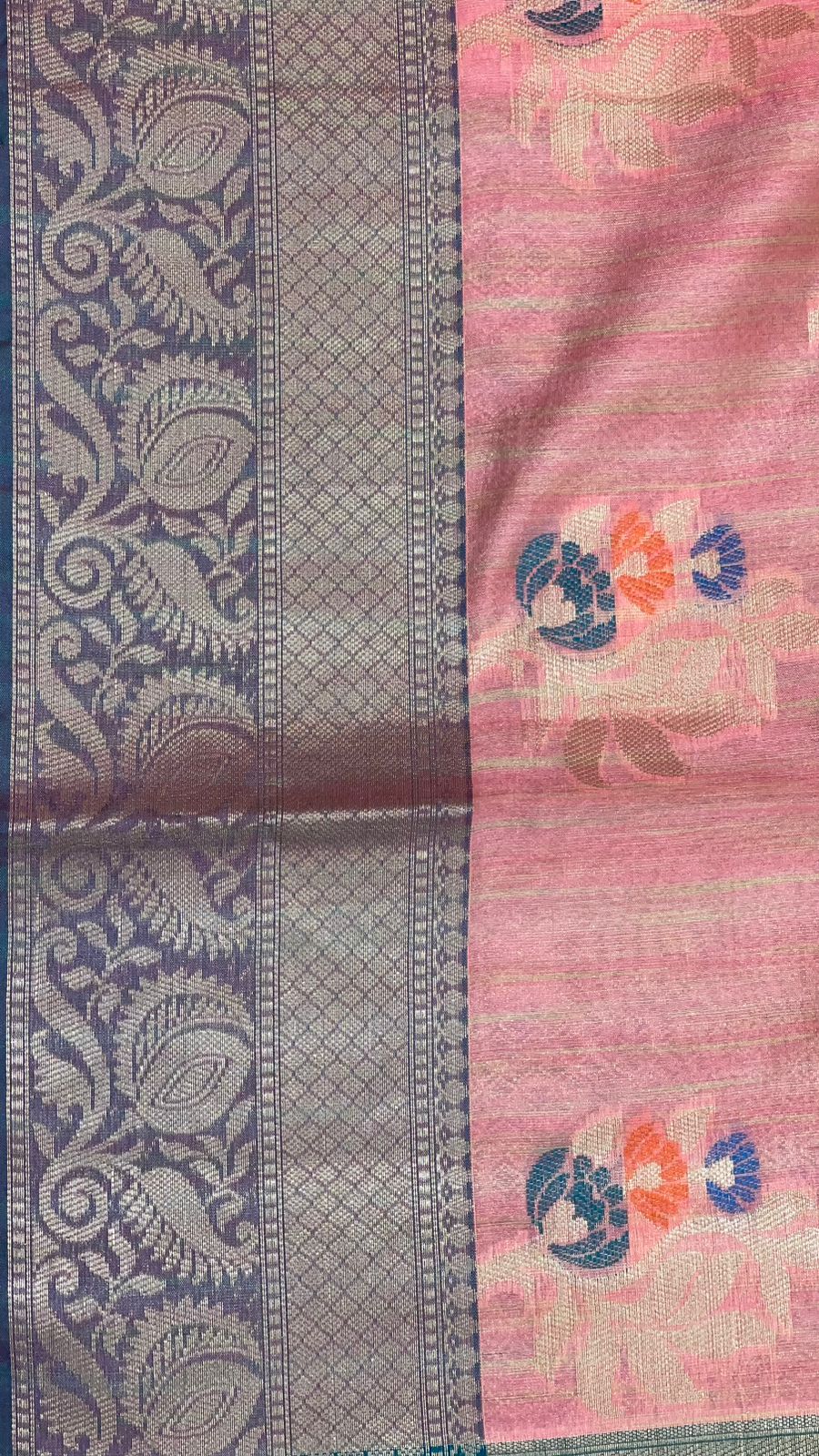 Pink Mulberry Silk Blend Banarasi Sarees For Women GEMELBRSLK_37