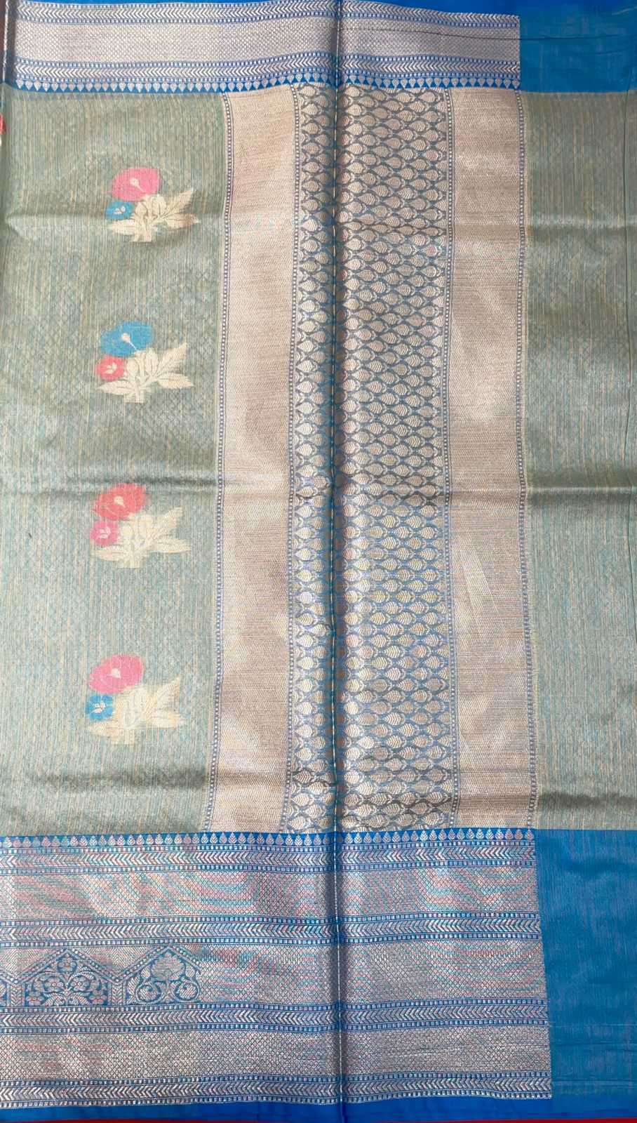 Green Mulberry Silk Blend Banarasi Sarees For Women GEMELBRSLK_8