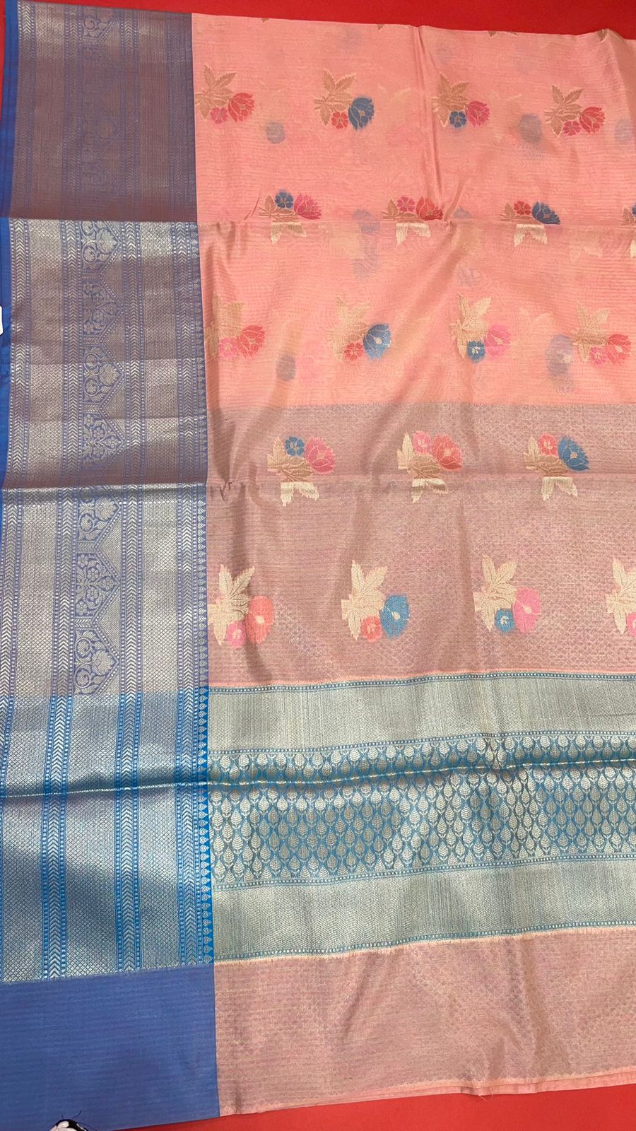 Pink Mulberry Silk Blend Banarasi Sarees For Women GEMELBRSLK_9
