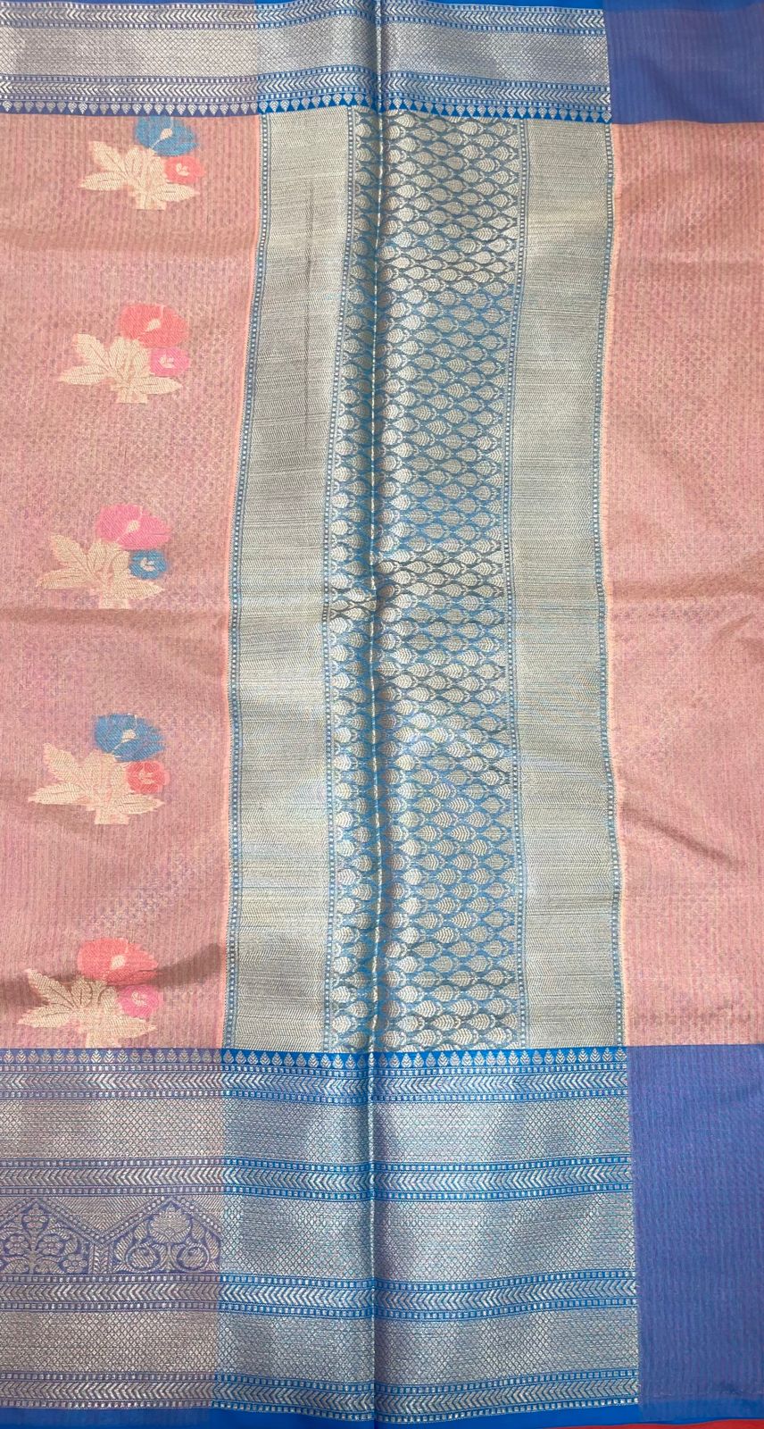 Pink Mulberry Silk Blend Banarasi Sarees For Women GEMELBRSLK_9