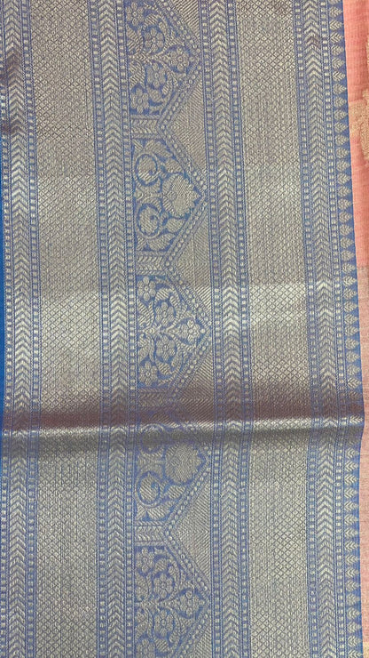 Pink Mulberry Silk Blend Banarasi Sarees For Women GEMELBRSLK_9