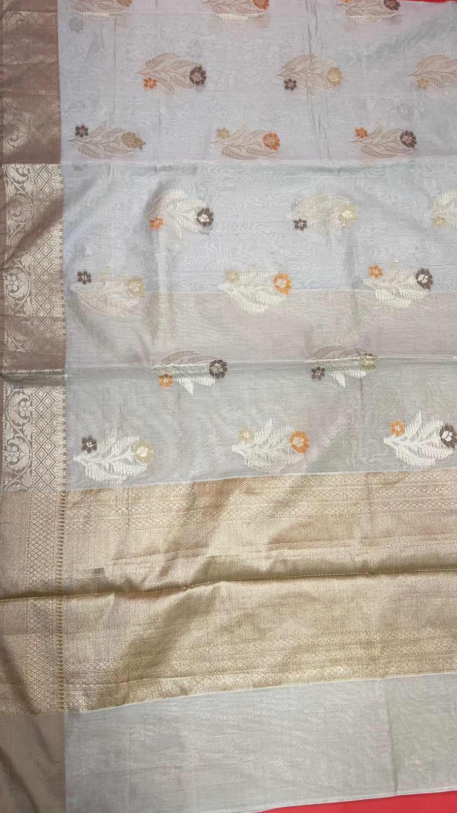 Grey Mercerise Cotton Banarasi Sarees For Women GEMSWRCTN_18