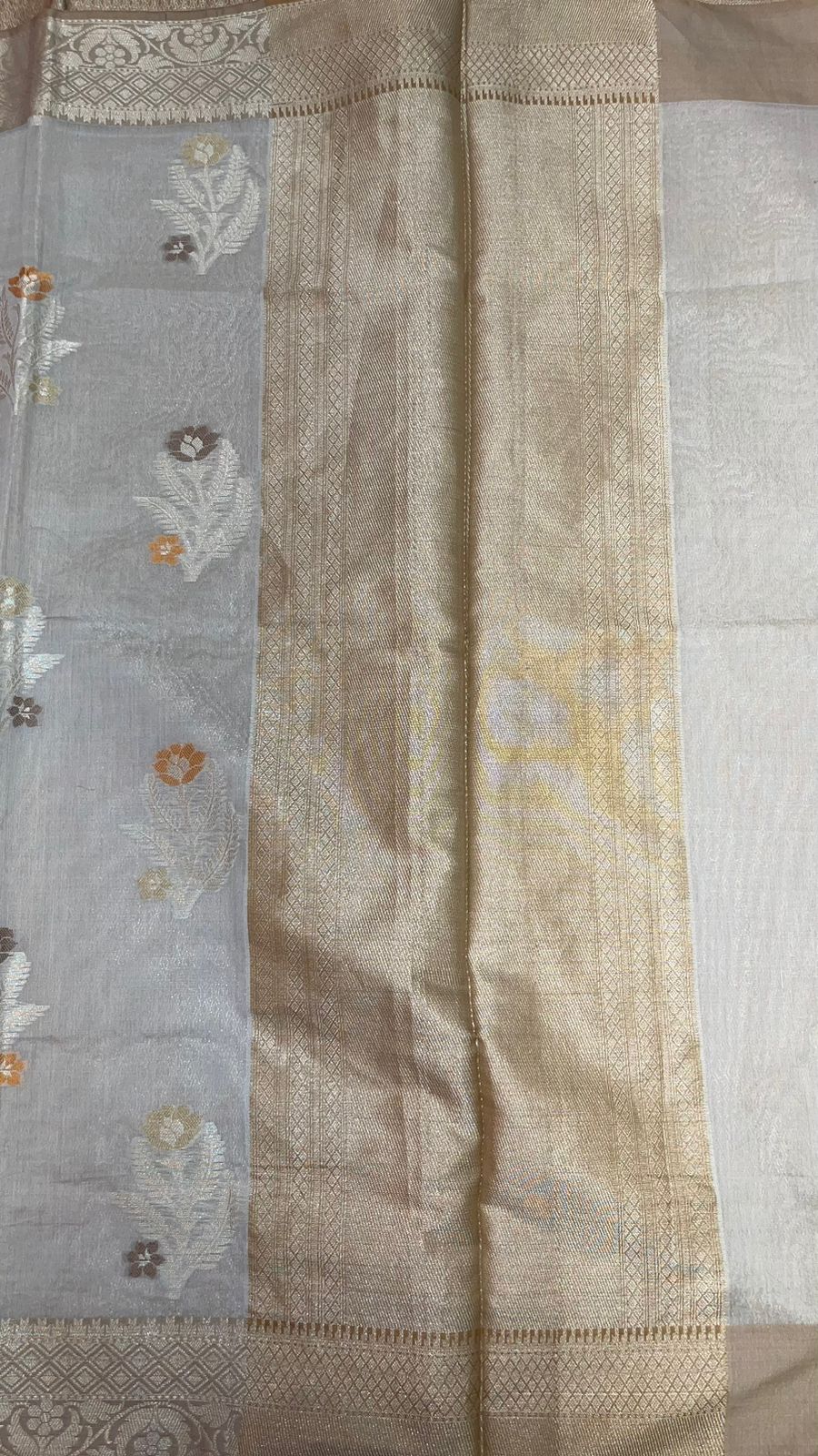 Grey Mercerise Cotton Banarasi Sarees For Women GEMSWRCTN_18