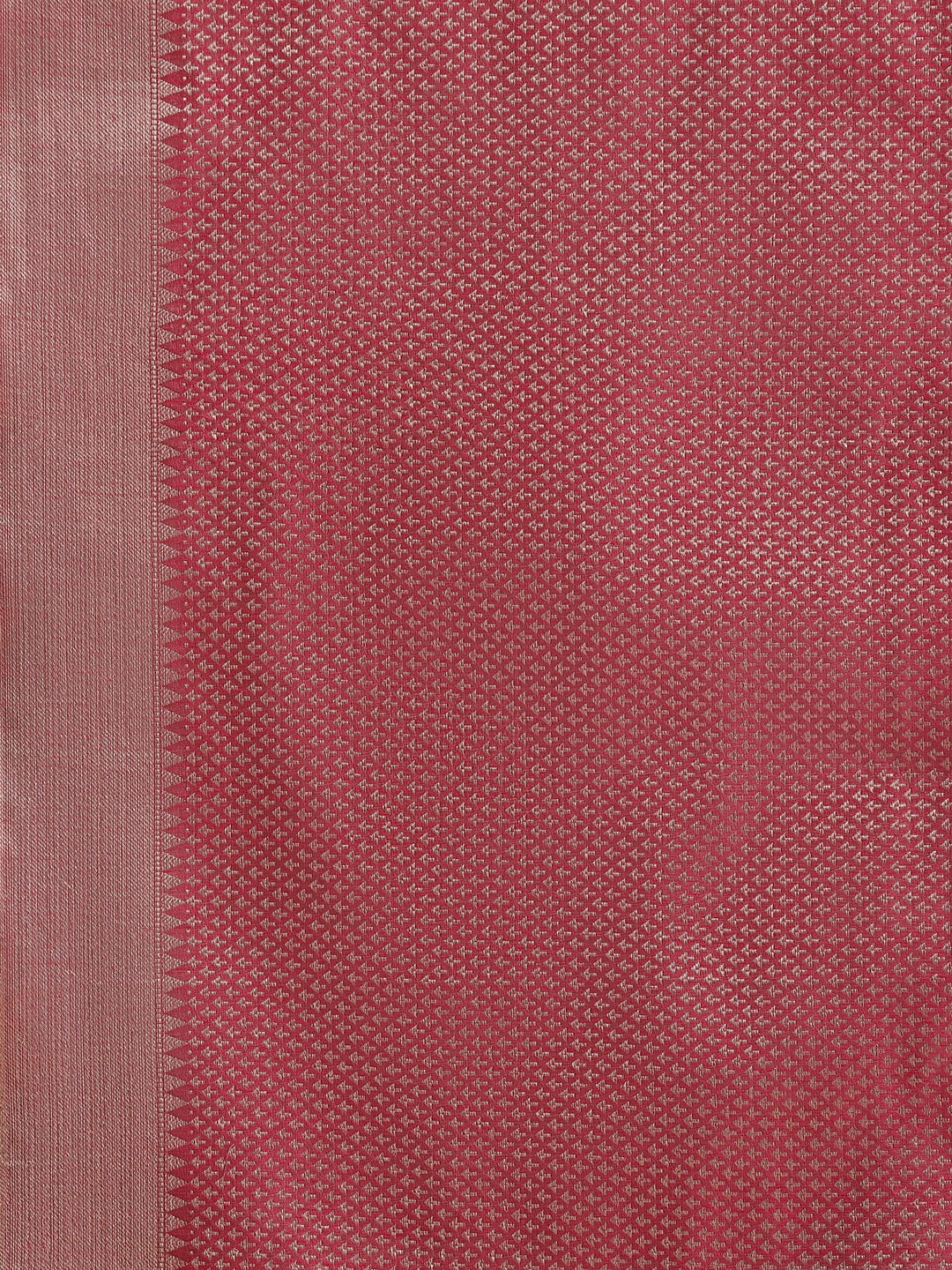 Faishana Presents Handwoven Grey Masrise Cotton Tilfi Jaal Zari Border With Magenta Blouse Banarasi Saree