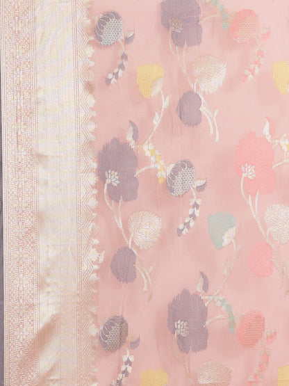 Pink Mercerise Cotton Banarasi Sarees For Women GEMSWRCTN_96