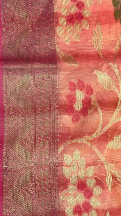 Pink Matka Silk Banarasi Sarees For Women GEMTKSLK_141