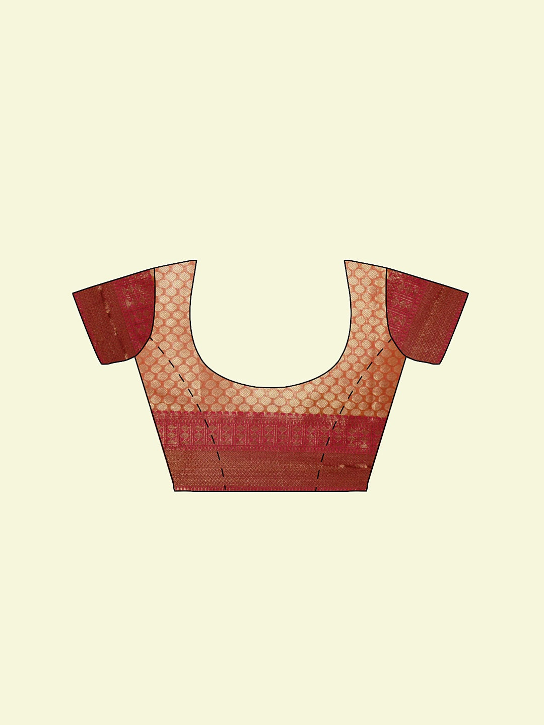 Faishana Presents Woven Brown Matka Silk Tilfi Jaal Zari Border With Orange Blouse Banarasi Saree