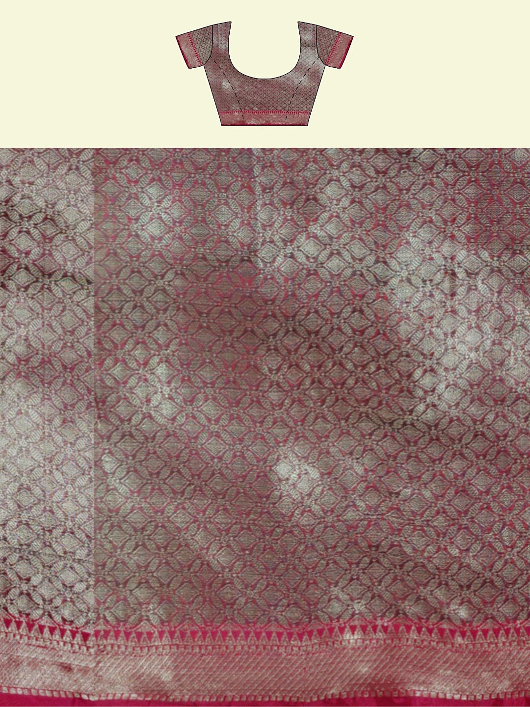 Faishana Presents Rust Matka Silk Floral Jaal Skirt Border With Pink Blouse Banarasi Saree