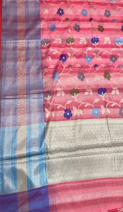 Pink Matka Silk Banarasi Sarees For Women GEMTKSLK_195 P