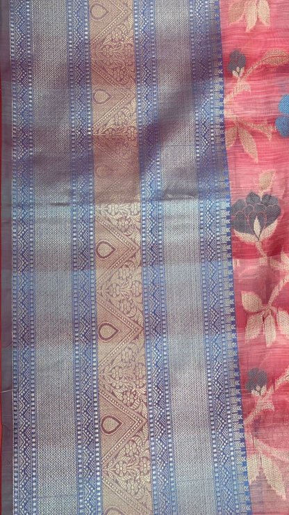 Pink Matka Silk Banarasi Sarees For Women GEMTKSLK_195 P