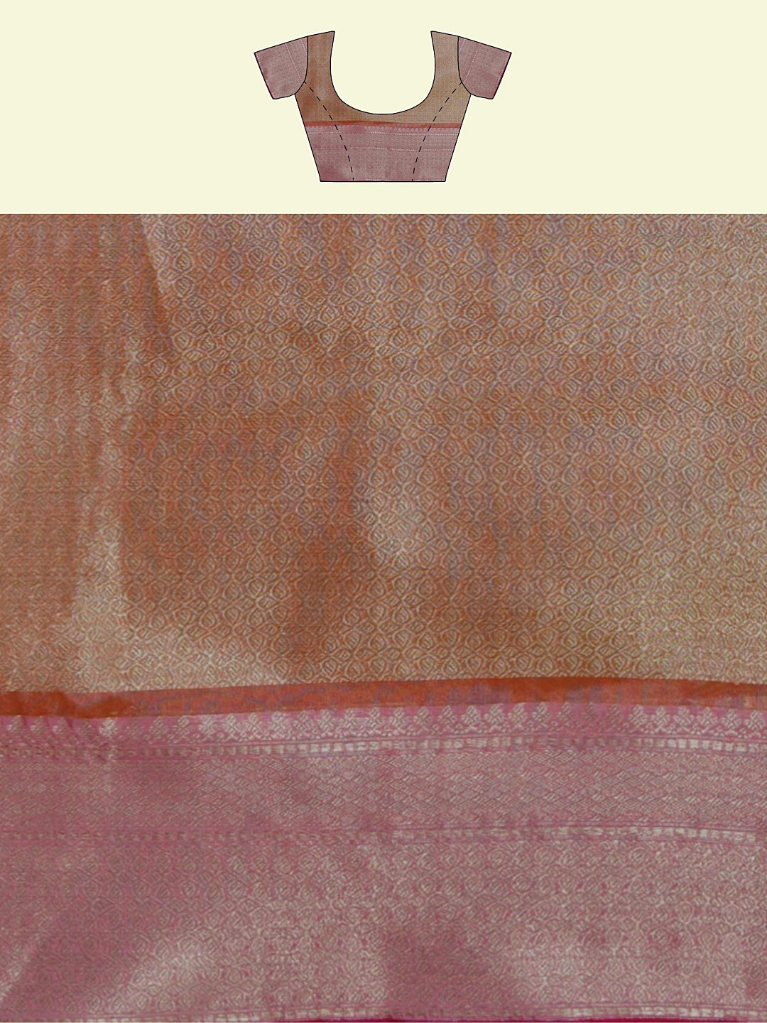 Faishana Presents Peach Matka Silk Boota Skirt Border With Peach Blouse Banarasi Saree