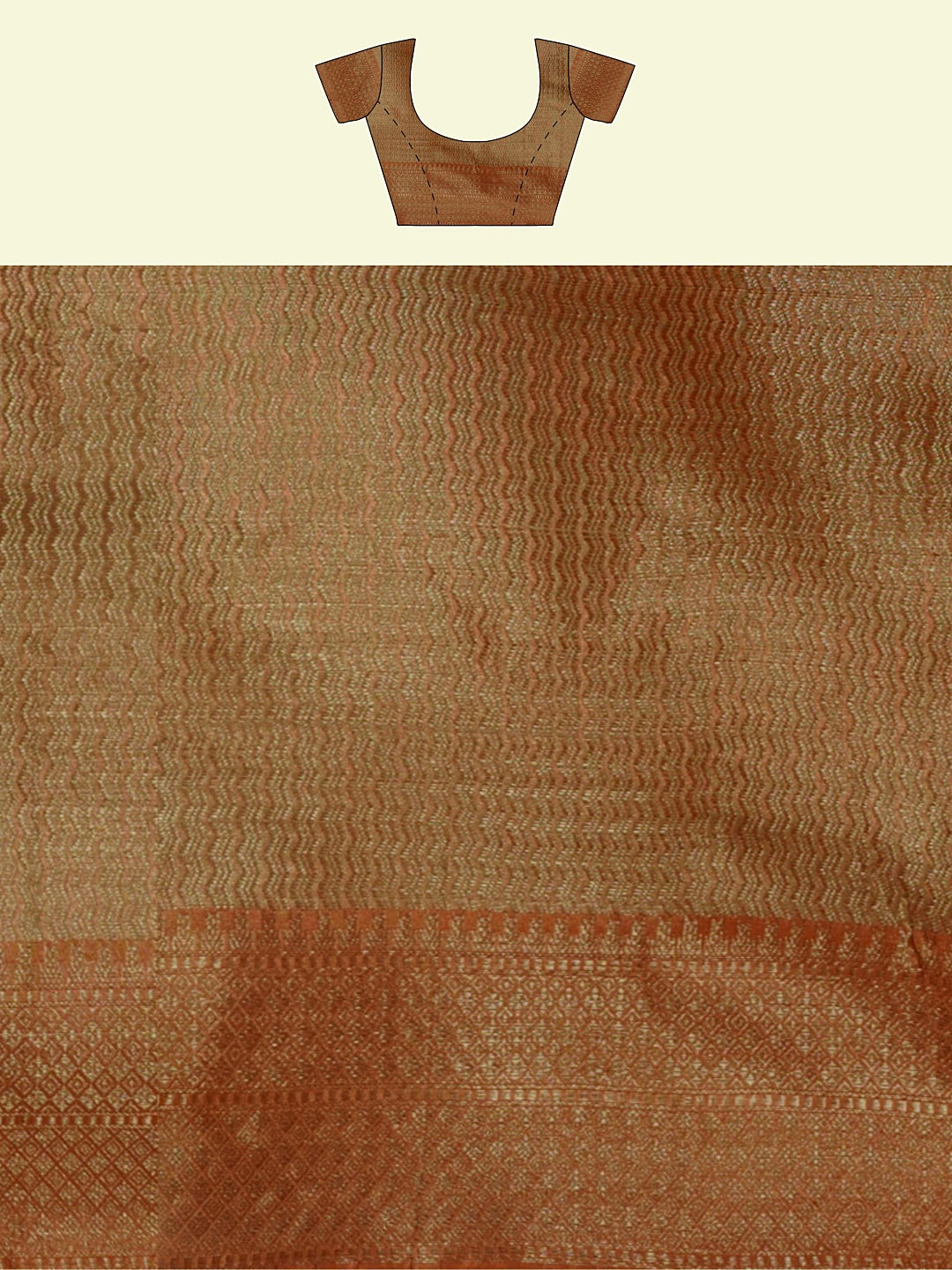 Faishana Presents Woven Grey Matka Silk Tilfi Jaal Zari Border With Brown Blouse Banarasi Saree