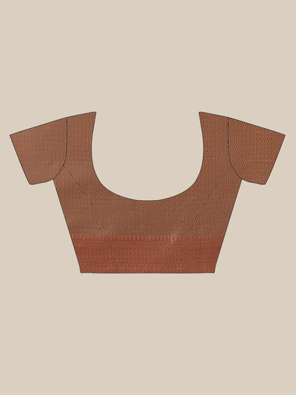 Faishana Presents Handwoven Seagreen Matka Silk Tilfi Jaal Zari Border With Brown Blouse Banarasi Saree