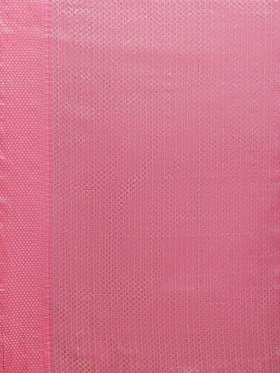 Faishana Presents Handwoven Pink Matka Silk Boota Skirt Border With Magenta Blouse Banarasi Saree