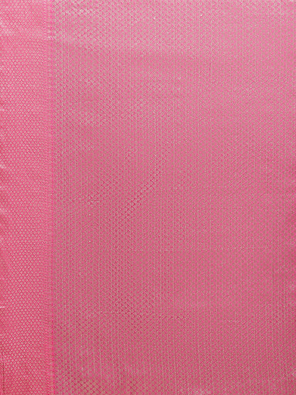Faishana Presents Handwoven Pink Matka Silk Boota Skirt Border With Magenta Blouse Banarasi Saree