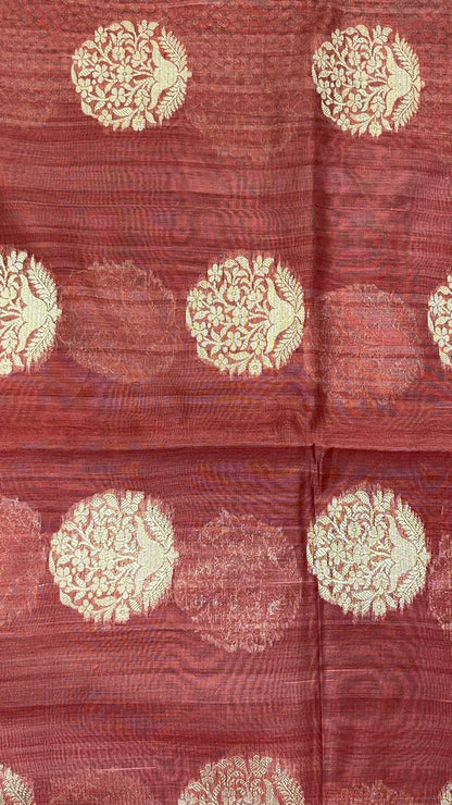Pink Matka Silk Banarasi Sarees For Women GEMTKSLK_11