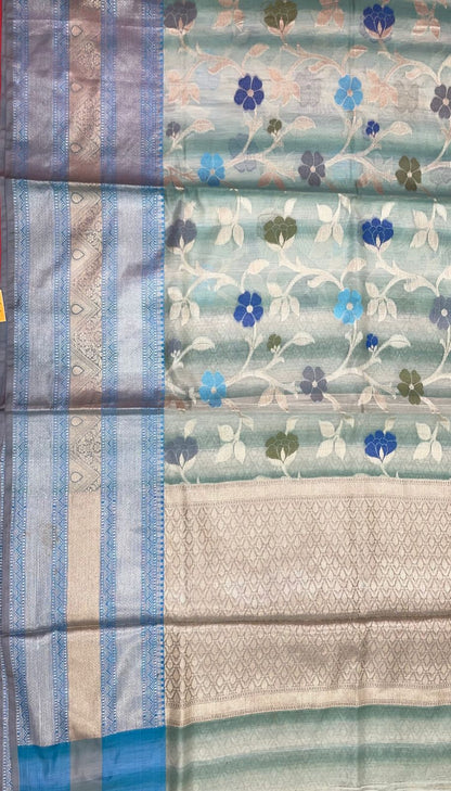 Grey Matka Silk Banarasi Sarees For Women GEMTKSLK_195