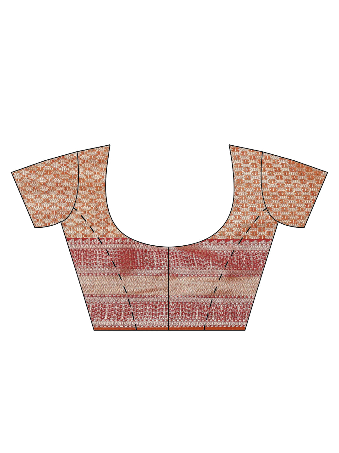 Faishana Presents Handwoven Pistachio Matka Silk Alfi Jaal Skirt Border With Orange Blouse Banarasi Saree